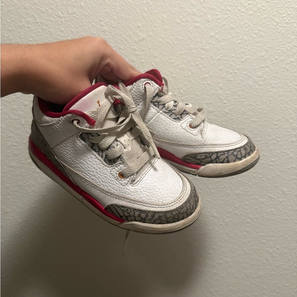 Jordan Kids White and Red Sneakers